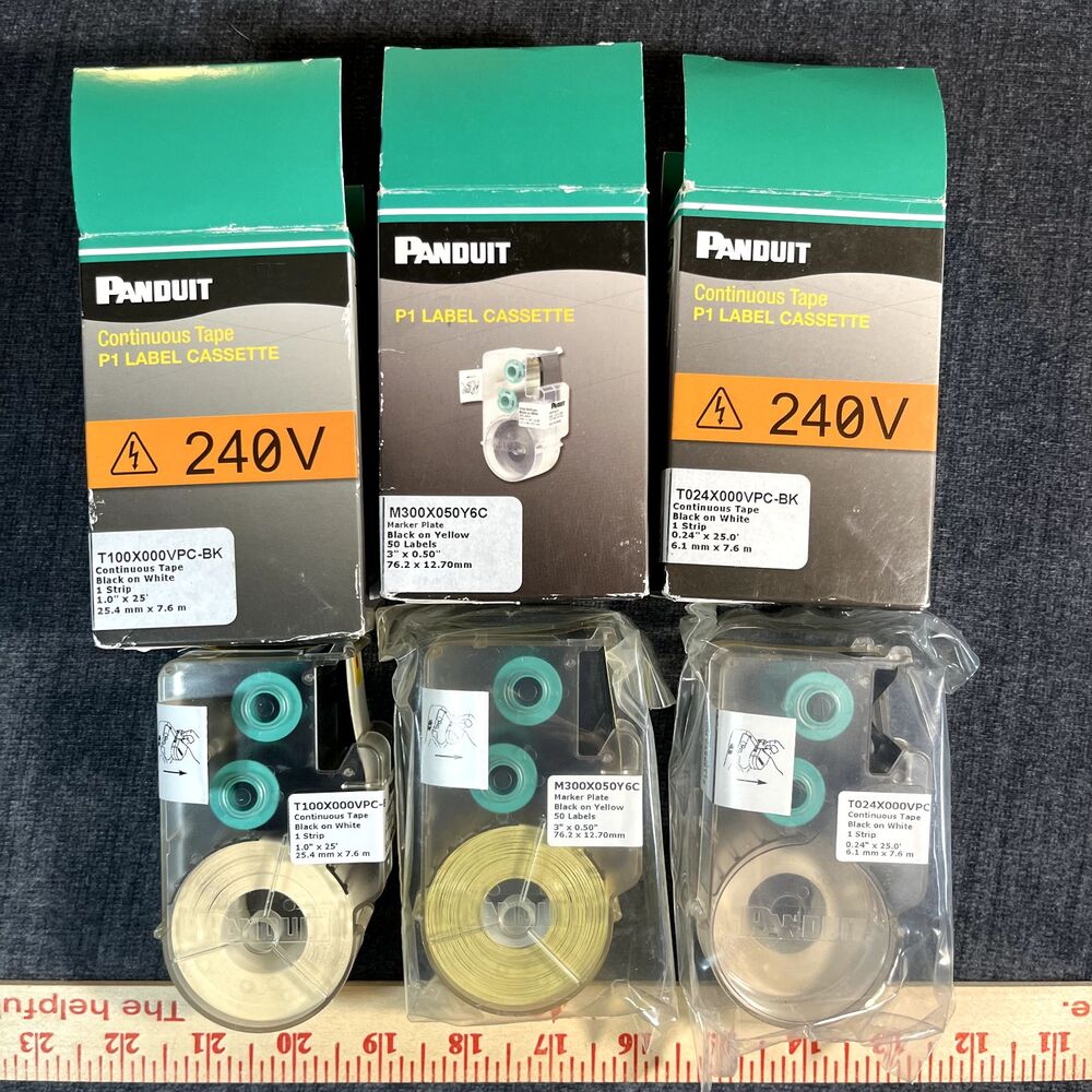 Panduit P1 Label Cassette Lot of 6 Self Laminating Continuous Tape Marker Plat - Picture 8 of 11